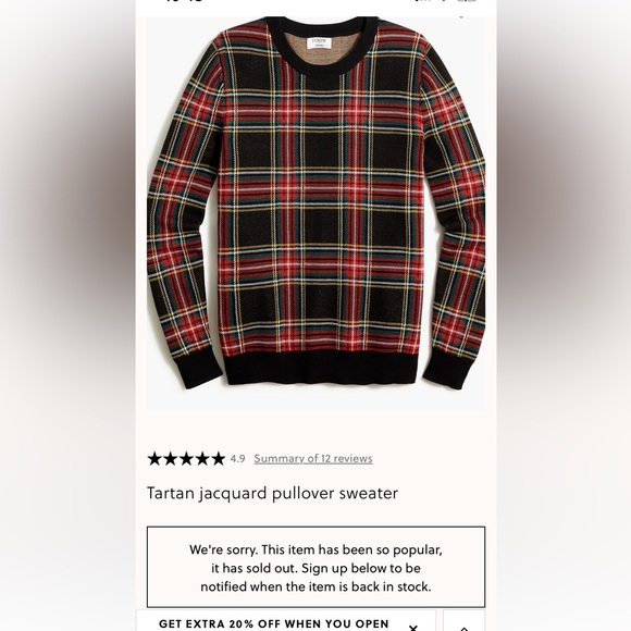 J. Crew Tartan Jacquard Pullover Sweater - Picture 2 of 16